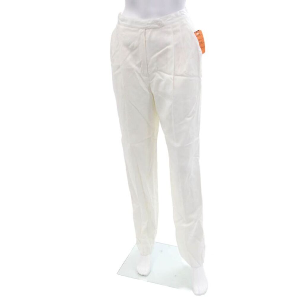 Alex Womens Tailored High Rise Straight Leg Zip Fly Dress Pants White Size 8